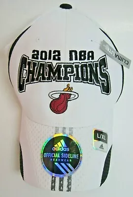 Miami Heat 2012 NBA Champions Adidas White Men's Hat Cap Fitted Size L / XL • $14.99