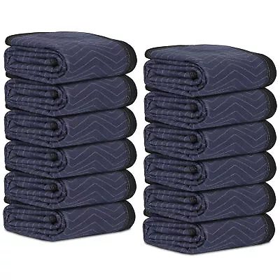 12 Moving Blankets Packing Quilted Protective Shipping Furniture Pads 80  X 72   • $59.58