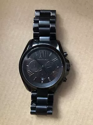 Michael Kors MK5550 Bradshaw Black Stainless Steel Chrono Dial Unisex Watch • $80