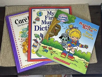 Vintage Children’s Books~Muppets Dictionary 1988~Carebears 1984~Rainbow Brite  • $15