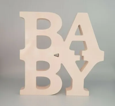 £9.99 • Buy Word Block   BABY  Pink Letters Baby Shower Decor Photo Shoot