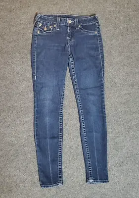 True Religion Skinny Legging 27 (Meas 27x28 8  Low Rise) Pocket Flap Jeans A22 • $26.05