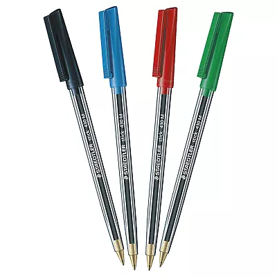 STAEDTLER Stick 430 Medium Tip Ballpoint Pens - Blue Red Green Black • £3.49