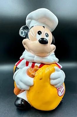 Vintage Cookie Jar Walt Disney's Mickey Mouse Chef Flour Sack Hoan Ltd. Ceramic • $14.99