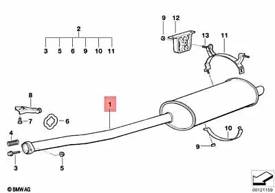 Genuine BMW E36 316i Coupe Sedan Wagon Rear Silencer 18101737652 • $1152.28