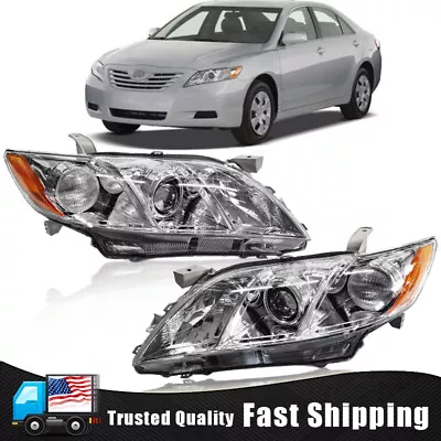 Right+Left Headlights For 2007 2008 2009 Toyota Camry Chrome Clear Projector • $69.99