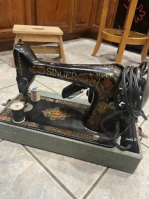 Singer Sewing Machine With Case Working Antique/ Vintage  Portable Electric • $220