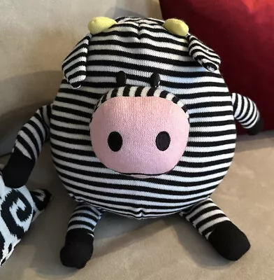 Mushable Pot Bellies  Jay At Play  Cow Black/white/striped Stuffed Plush Pillow • $16