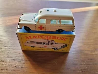 1965 Matchbox Lesney #54 Cadillac Ambulance W/original Box! • $34.99