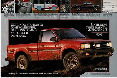 1987 MAZDA SE-5 4x4 B2600 Red Pickup Truck All Muddy Centerfold Vintage Ad  • $8.95