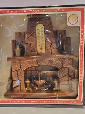 Vintage Miller Chalkware Fireplace Thermometer New In Box Hand Painted 1970's • $20