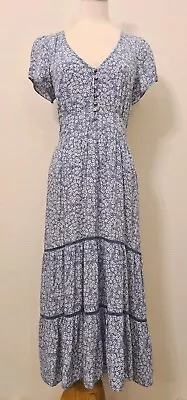 JUST JEANS Women's Floral Printed  Maxi Dress Boho Size 10 GUC • $35.95