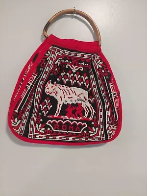 Vintage Carpet Bag Purse Red  • $28.95