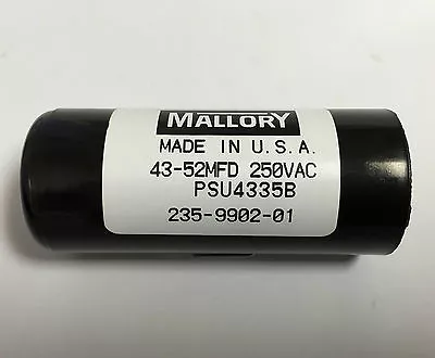 43-52uf  PSU4335B 250VAC Mallory Motor Start Capacitor Suit 240VAC 43-52mfd • $38.50