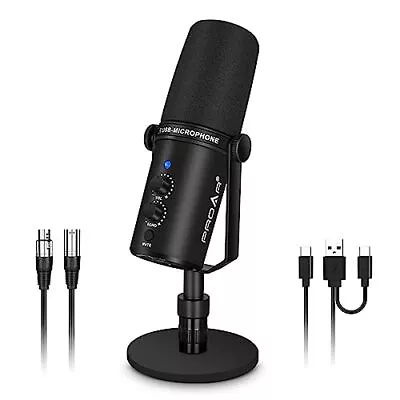 XLR/USB Dynamic MicrophonePC Computer Microphone For PodcastingVocal Black • $117.45