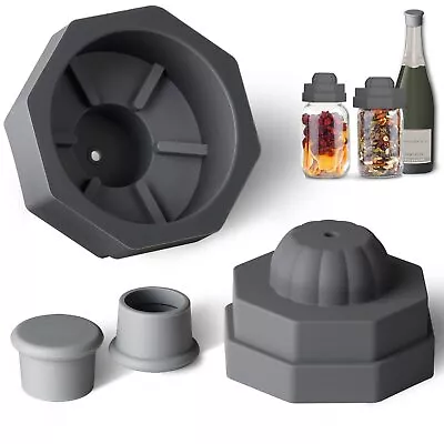 Universal Mason Jar Vacuum Sealer Grey Set With Wine Bottle Stopper Set Fits... • $16.76