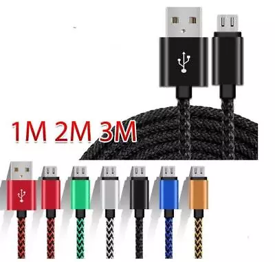 1M 2M 3M Strong Braided MICRO USB Data Charger Cable Cord For Android Samsung • $2.20