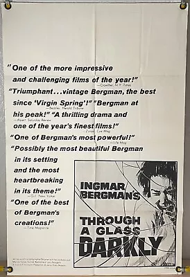 Through A Glass Darkly Ff Original One Sheet Movie Poster Ingmar Bergman (1961) • $125