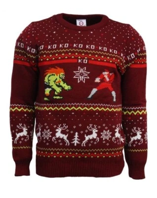 $41.56 • Buy XS (UK) Street Fighter Blanka Vs M Bison Ugly Christmas Jumper Sweater Numskull