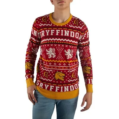 $49.95 • Buy Harry Potter Gryffindor UGLY CHRISTMAS SWEATER Lion Holiday Red Weasley Bioworld