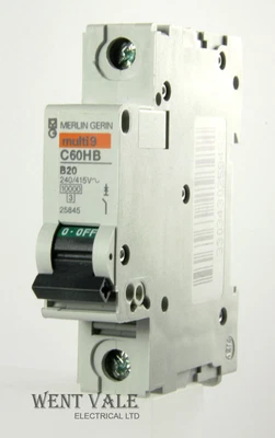 £8.95 • Buy Merlin Gerin Multi 9 - C60HB120 - 20a Type B Single Pole MCB Used