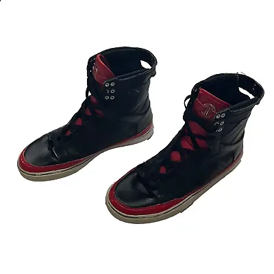 Radii Thriller Black & Red Hi Top Sneakers Mens Shoes Size 9 Free Postage • $35.88