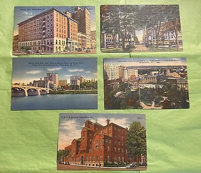 WILKES BARRE PA 5 Lot Vintage Linen Postcards West Market Street Sterling Hotel+ • $5