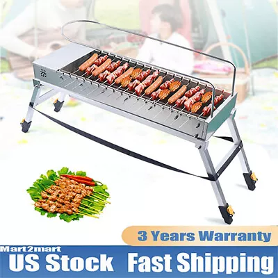 Skewer Kabob Shish Auto BBQ Rotating Rotisserie Grill Rack 20 Grill Stick 5 Fork • $79.80