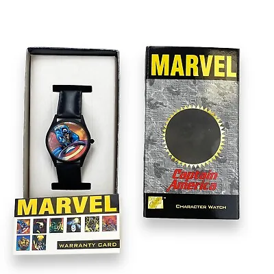 VTG 1996 Captain America Classic Character Watch Adult Wristwatch Marvel - NEW • $49.95