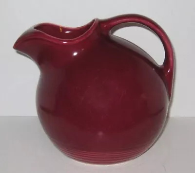 Vintage Homer Laughlin Harlequin 80 Oz Ball Jug Maroon Tilt Pitcher Fiesta Match • $21