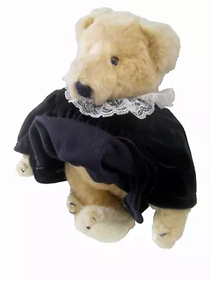 1982 NABCO 12  Fluffy VanderBear Blond Plush Stuffed In Black Velvet Dress • $14.99