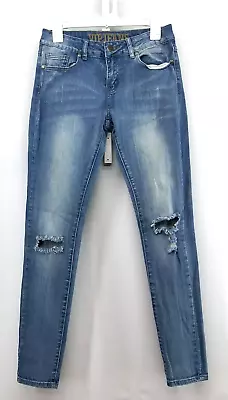 VIP Jeans Womens Size 9/10 Blue Denim Skinny Distressed • $9.02