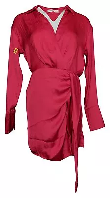 Mustard Seed Collared Faux Wrap Dress Women's Sz M Pink • $13.39