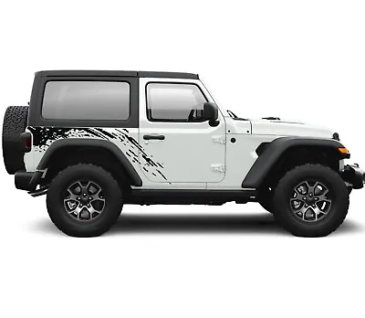 Back Mud Splash Stickers For Jeep Wrangler JL JK Designs Graphics Decals 2 Doors • $80