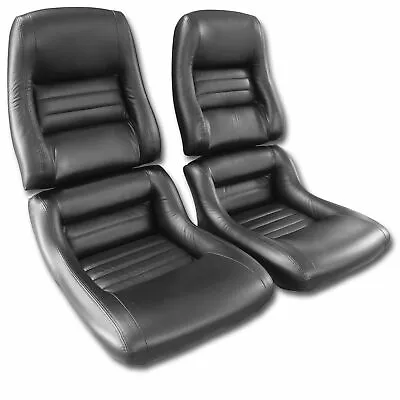 Corvette C3 Driver Leather Seat Covers Black 100%-Leather 2  Bolster 1979-1982 • $639.99