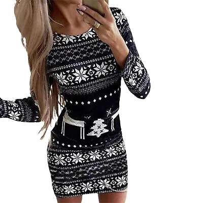 Dress Soft Touching Skin-friendly Christmas Style All Match Mini Dress 5 Sizes • $20.89