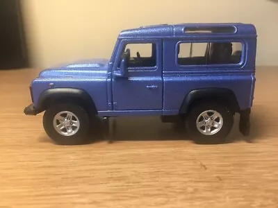 Diecast Land Rover Defender 90 Model Metallic Blue 1:24 Scale From Welly • £17