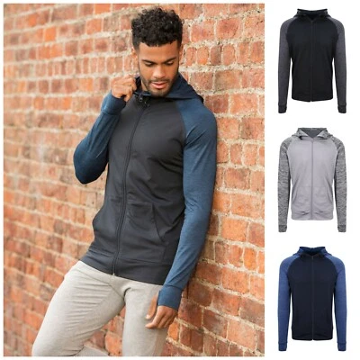 £30.65 • Buy Mens Full Zip Long Sleeve Hoodie Running Training Sports Hooded Top Thumb Holes