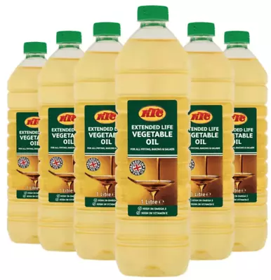 KTC Vegetable Oil 6 X 1L Extended Life Vegetable Oil Frying Baking And Salads • £14.55