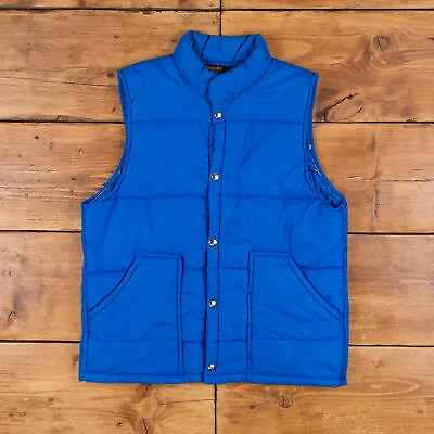 Vintage Swingster Puffer Gilet Waistcoat M Gorpcore 80s Gilet Insulated Blue • £32.39