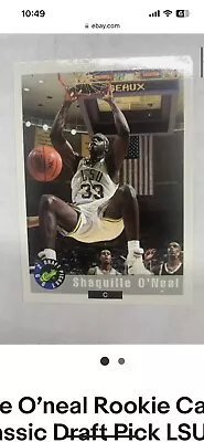 Shaquille O’neal Rookie Card SHAQ 1992 Classic Draft Pick LSU Collector INVEST • $150