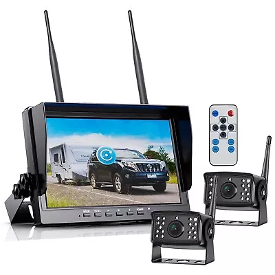 Digital Wireless 10.1  Quad DVR Monitor 2x 1080P Dash Cam Reversing Camera Truck • $278.88