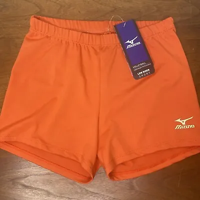 New Mizuno Women's Volleyball Shorts Orange M Compression Spadex Low Rider • $20