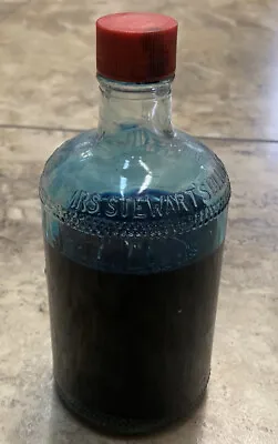 Vintage Mrs. Stewart's No Drip Liquid Bluing In Embossed Glass Bottle • $9.99
