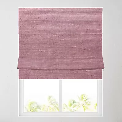 Rose Pink Linen Blackout Lined Roman Blind -choice Of Standard / Deluxe Headrail • £90