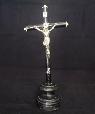 ✞✞ Antique Priest Exorcism Protector Wood Crucifix Cross Memento Mori France ✞✞ • $349.99
