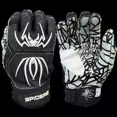 Spiderz Hybrid Batting Gloves Baseball Softball Black/White Pair Youth & Adult • $37.95