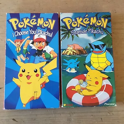 2-Pokemon VHS Movies-I Choose You! Pikachu!/Seaside Pikachu • $11