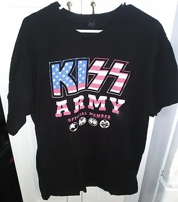 KISS Army Mens Official Member T-Shirt XL Black 2018 Cotton Adult  • $12.99