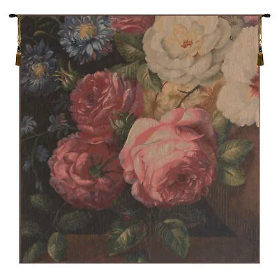 Roses I French Floral Bouquet Romantic Home Decor Woven Tapestry Wall Hanging • $245